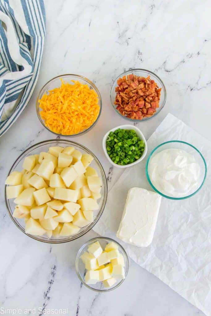 ingredients for loaded mashed potatoes
