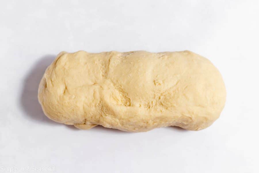dough shaped into a loaf