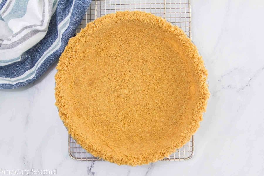 top down view of no bake graham cracker crust