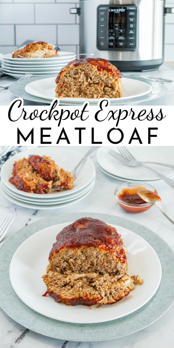 Crockpot Express Meatloaf is a classic recipe adjusted for cooking in a pressure cooker. It's comfort food with simple ingredients and classic flavors-just faster! via @nmburk