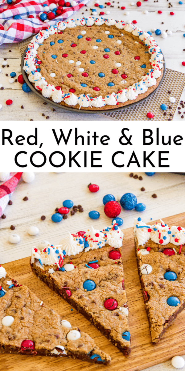 What better way to celebrate this summer than with a deliciously patriotic treat? Try this 4th of July Cookie Cake – a giant, round cookie baked to perfection on a pizza pan! via @nmburk