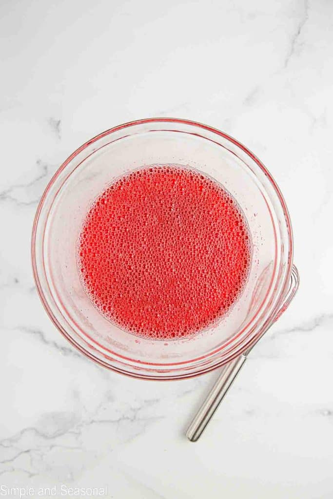 mixed red gelatin powder