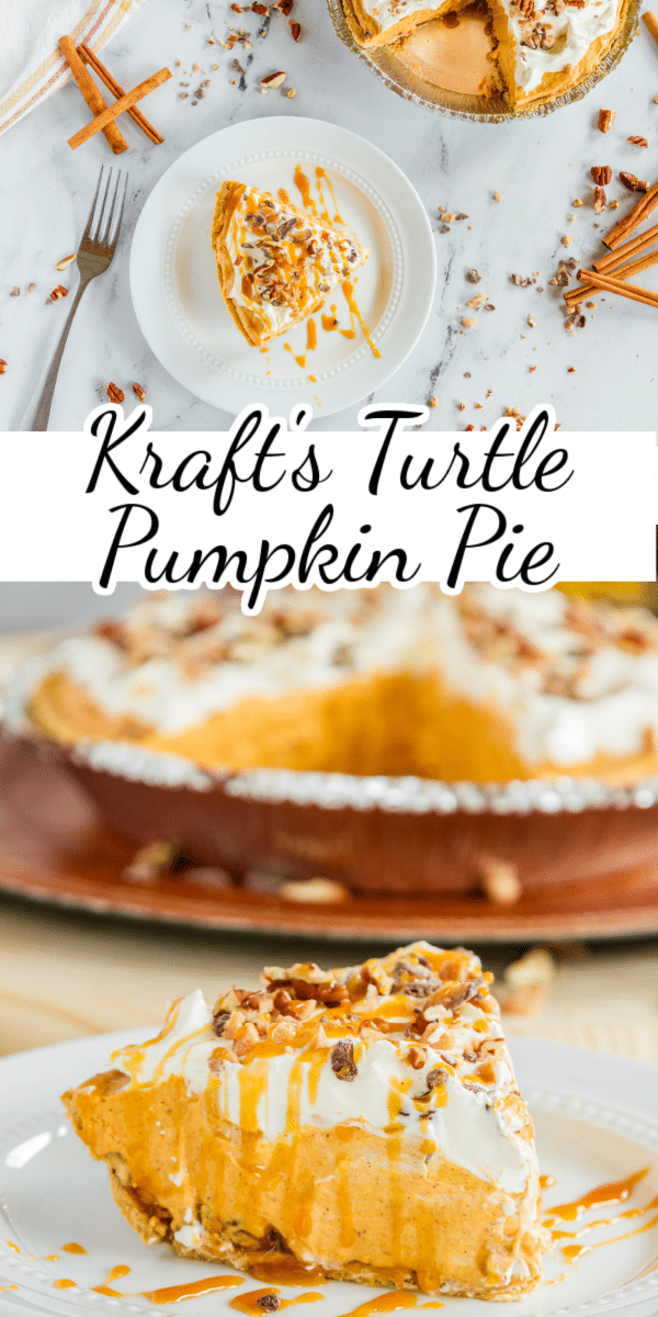 Sitting on top of a layer of caramel and pecans,  this no bake Turtle Pumpkin Pie is a delicious twist on a holiday classic.   via @nmburk