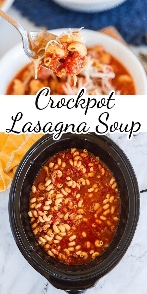 Get ready to cozy up with a big bowl of Lasagna Soup in the Crockpot—it's like your favorite Italian comfort food, but even easier to make!  via @nmburk