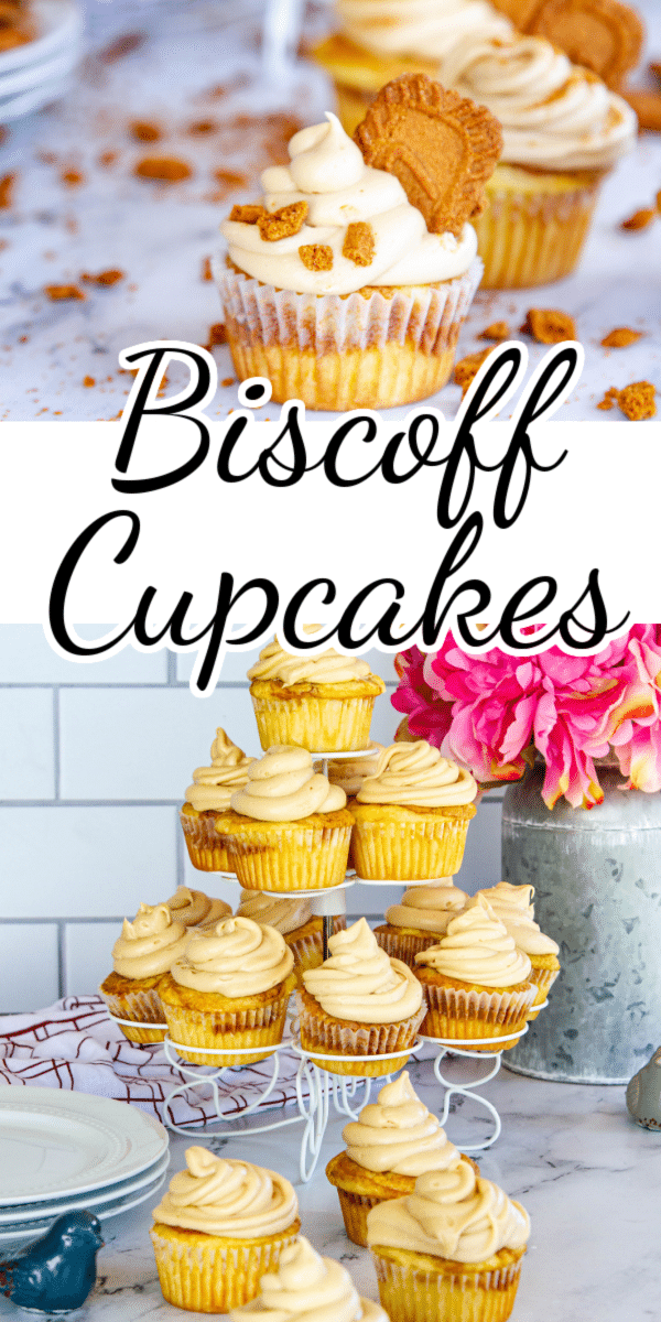 These irresistible Biscoff Cupcakes are packed with cookie butter goodness in both the cake and the frosting for an extra decadent treat! via @nmburk