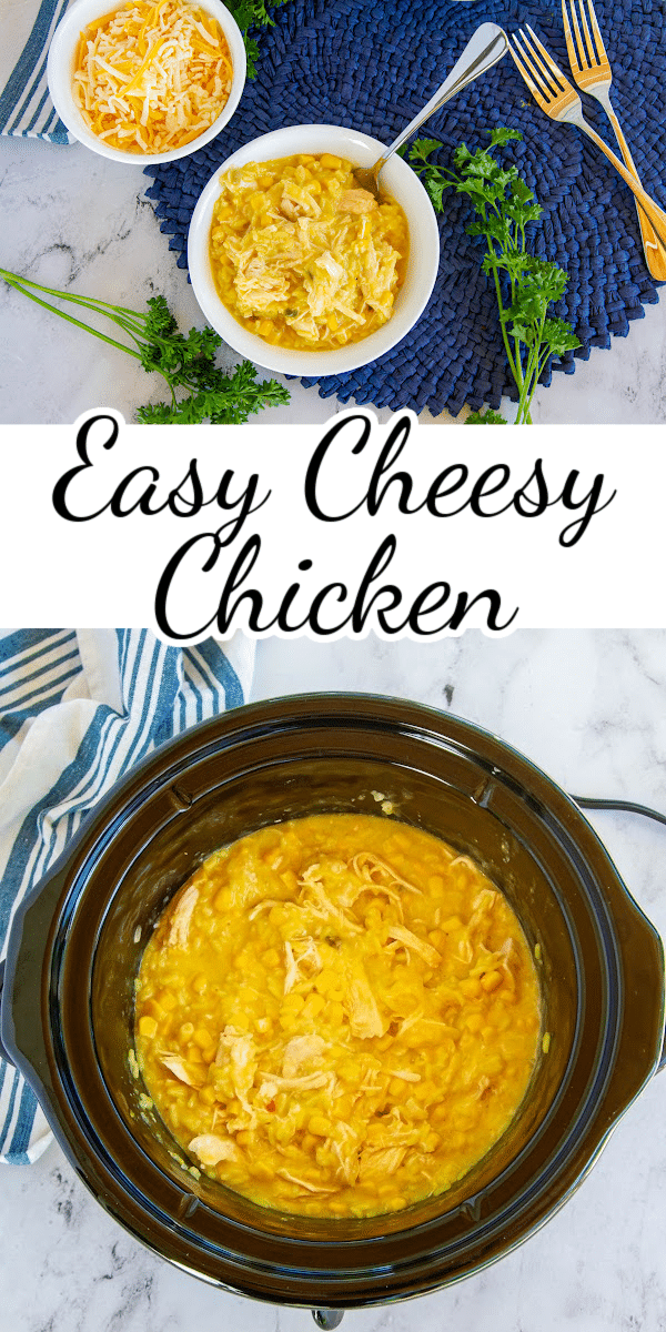 This Cheesy Chicken and Rice is made in the slow cooker and makes fantastic leftovers for lunch the next day! via @nmburk