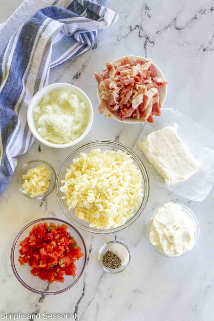 ingredients for bacon onion dip