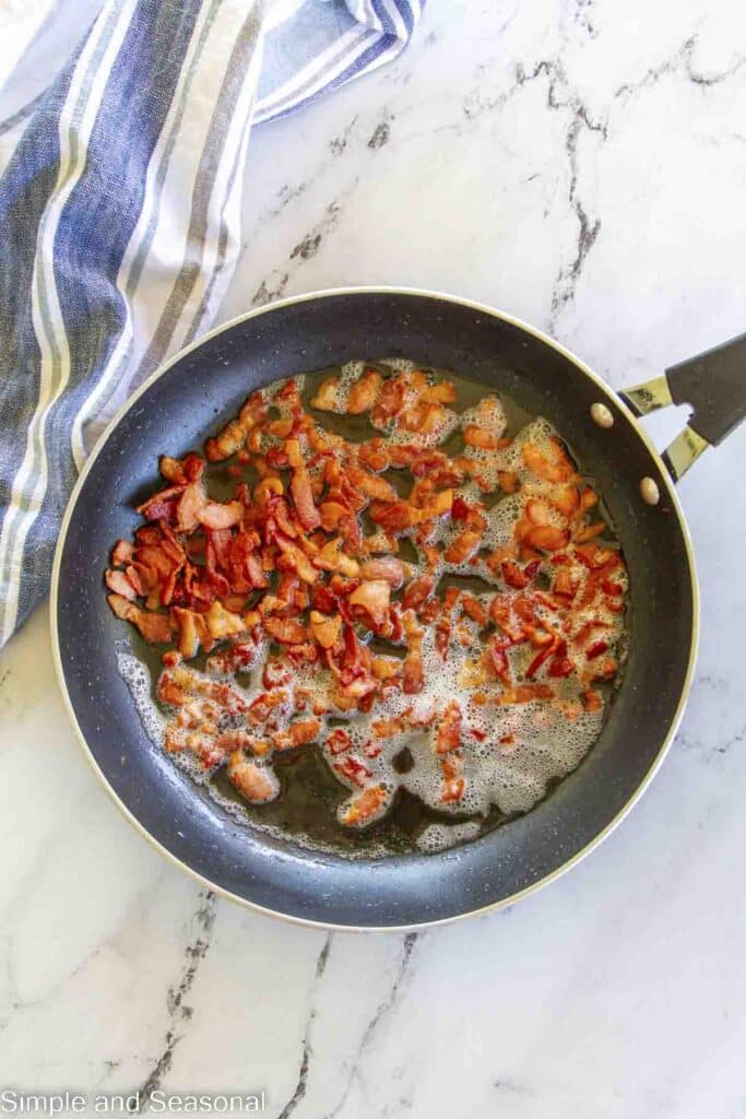 cooked bacon in a skillet