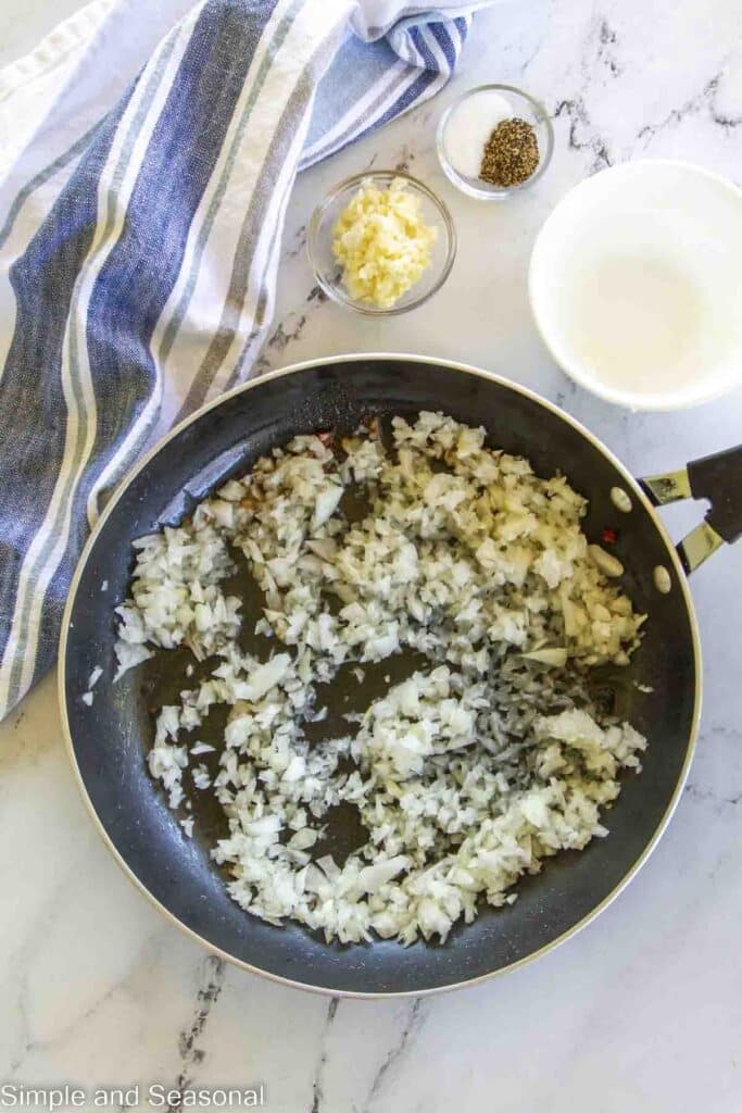 browned onion in a skillet