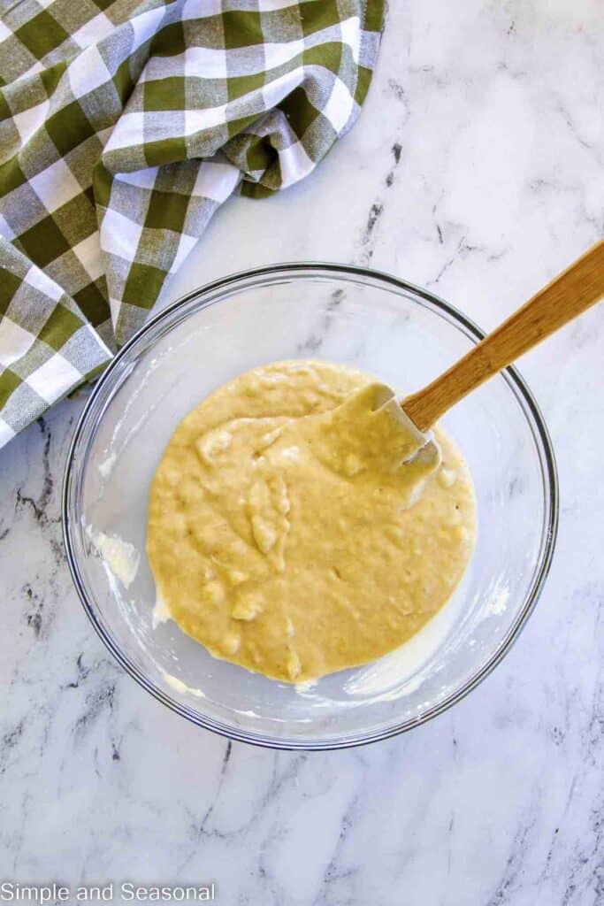 wet mixture in mixing bowl