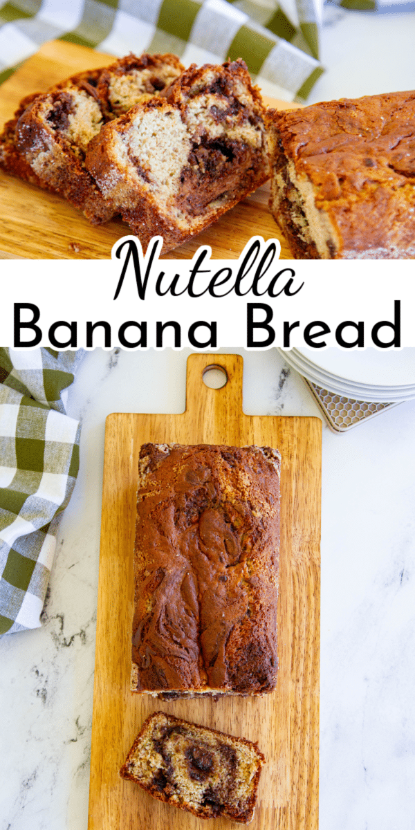 This Nutella Banana Bread is a tasty twist on a classic favorite. Perfect for breakfast, dessert, or a snack, it's a deliciously indulgent treat you’ll love with every bite! via @nmburk