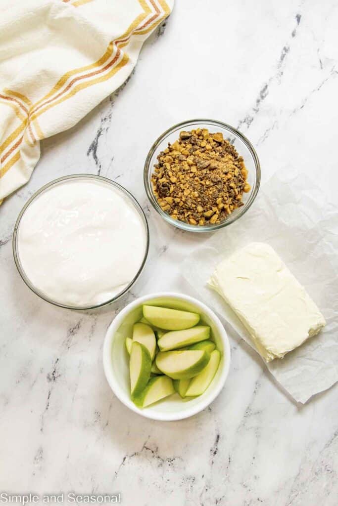 ingredients for toffee apple dip