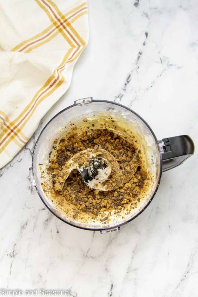 toffee bits added to cream cheese mixture