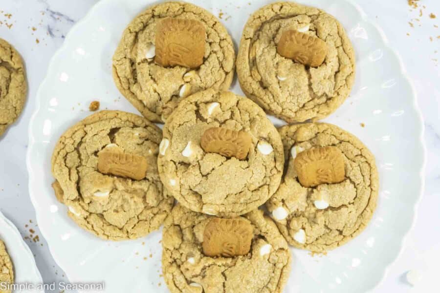 top down view of plate of cookies