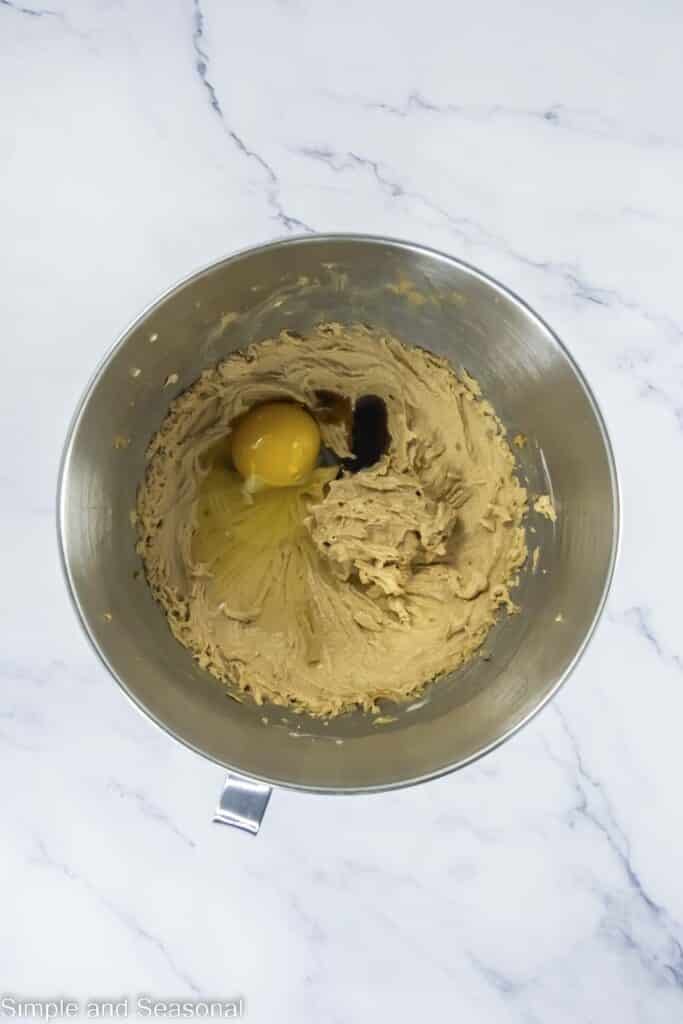 creamed butters and sugars with egg and vanilla added