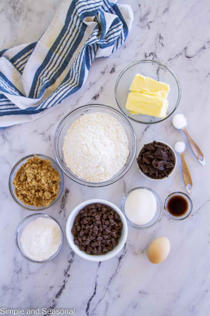 ingredients for chocolate filled cookies