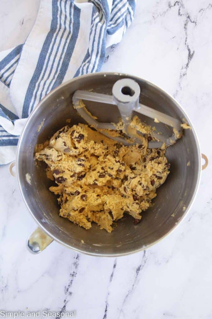 cookie dough with chocolate mixed in