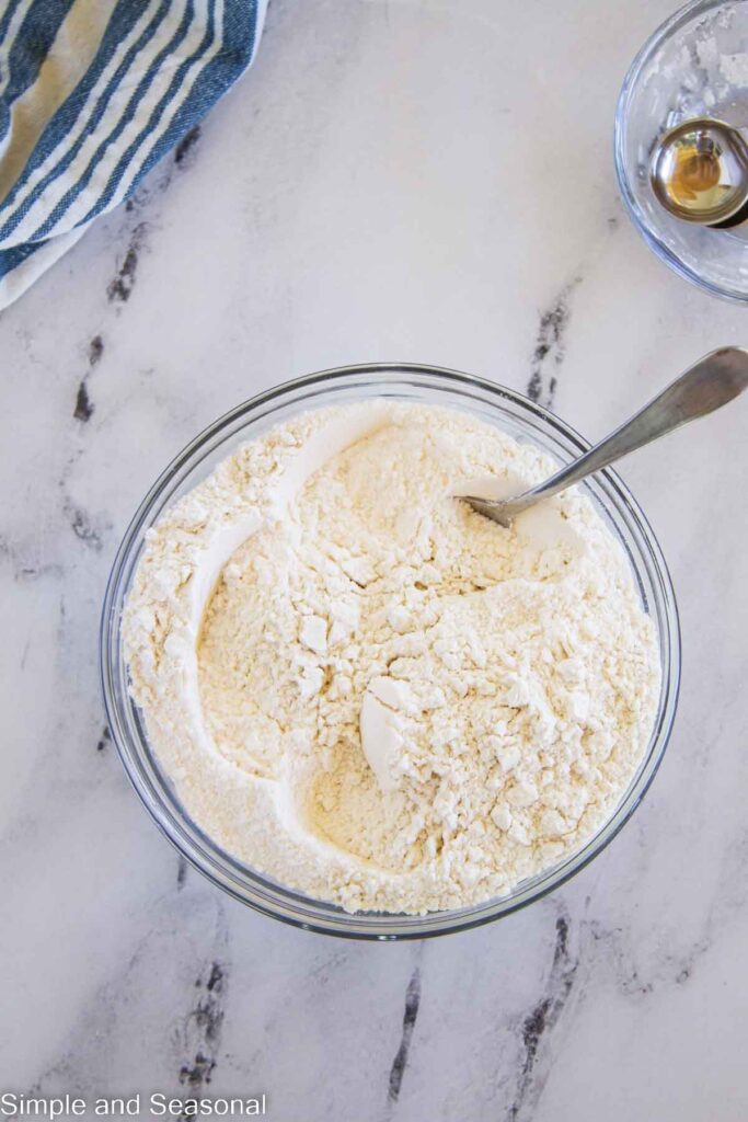 dry ingredient mixture mixed with fork