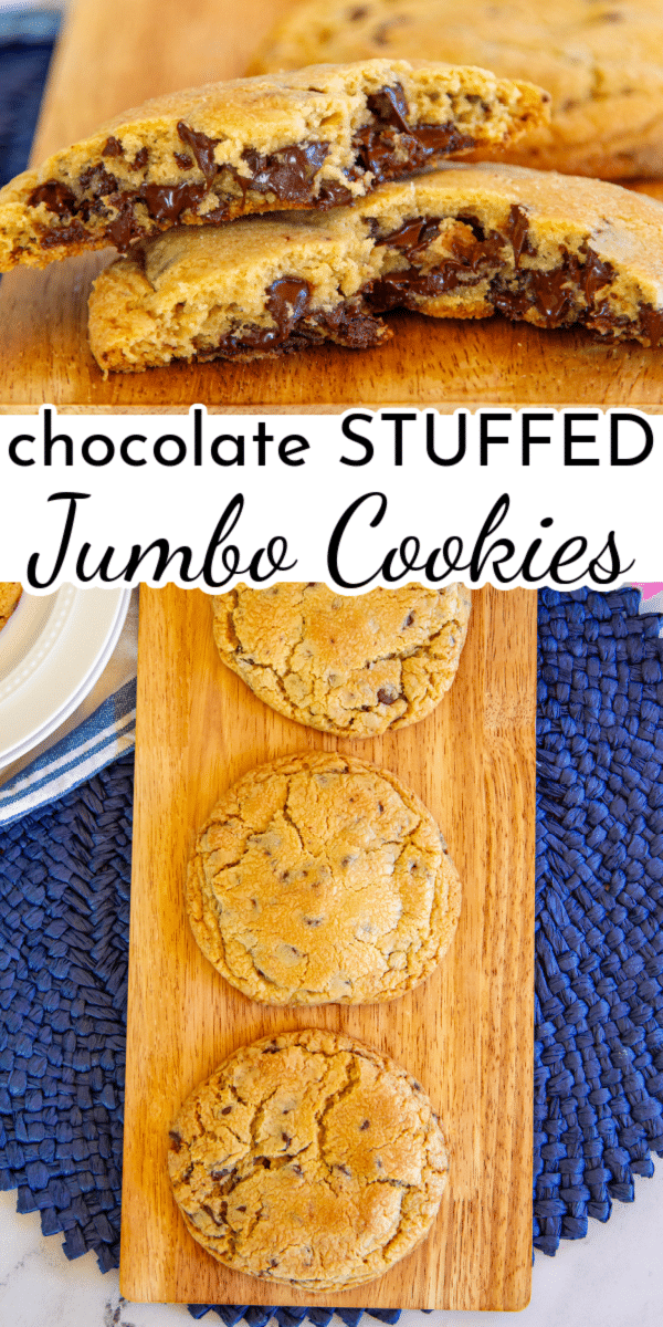 These chocolate filled cookies are big, soft, and chewy with gooey chunks of chocolate hidden inside. They’re the kind of oversized treat that’s perfect for serious chocolate lovers.
 via @nmburk