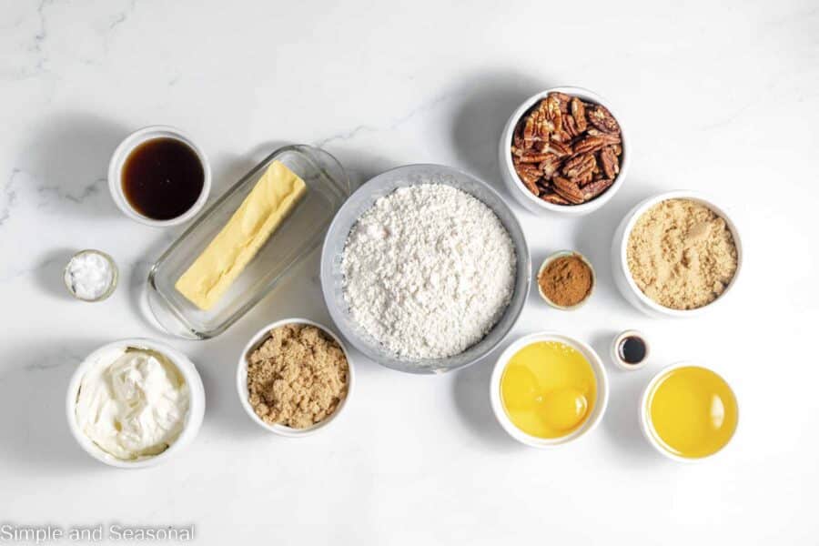 ingredients for pecan upside down cake